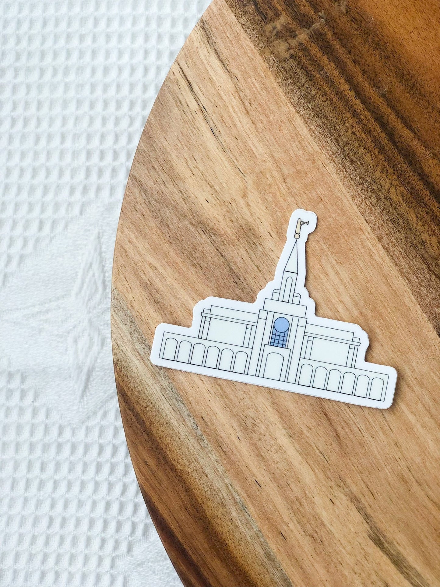 Bountiful Temple Sticker, 3x3in. Vinyl Sticker perfect for Water Bottles, Laptops and Bullet Journals