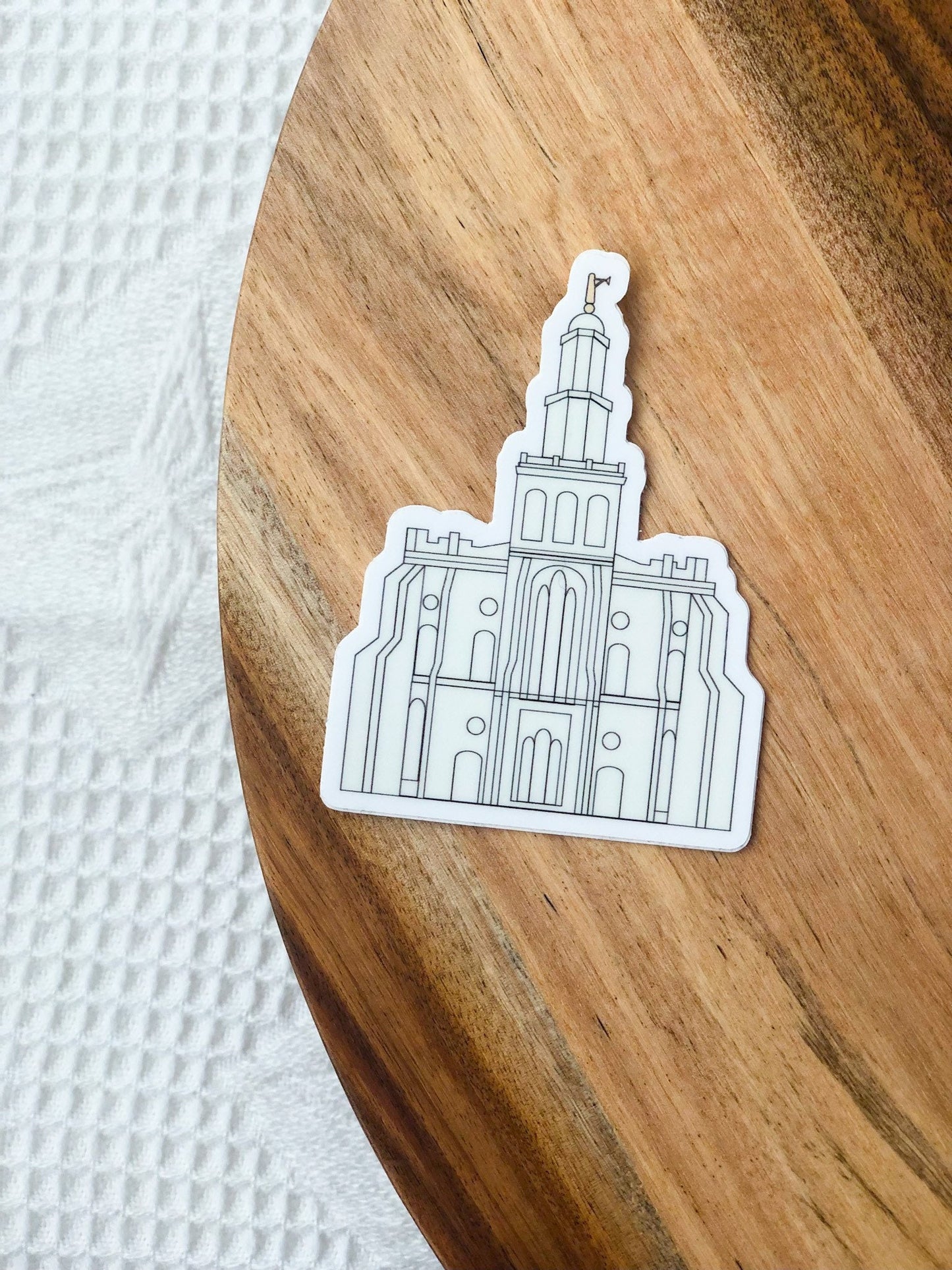 Saint George Temple Sticker, 3x3in. Vinyl Sticker perfect for Water Bottles, Laptops and Bullet Journals