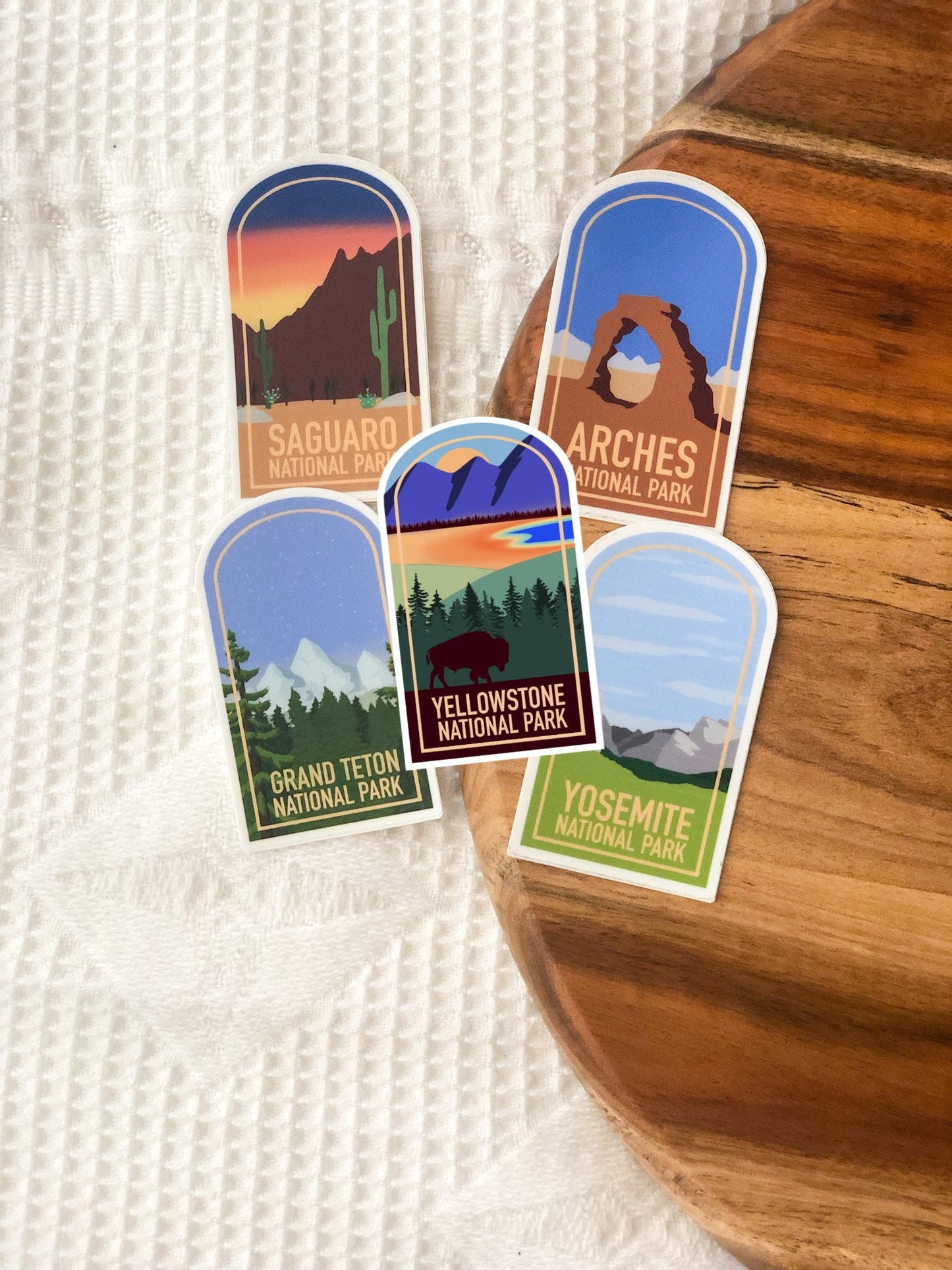 Yosemite National Park stickers, National Parks stickers, 3x3in. Vinyl stickers perfect for Water Bottles, Bullet Journals, Laptops, etc.