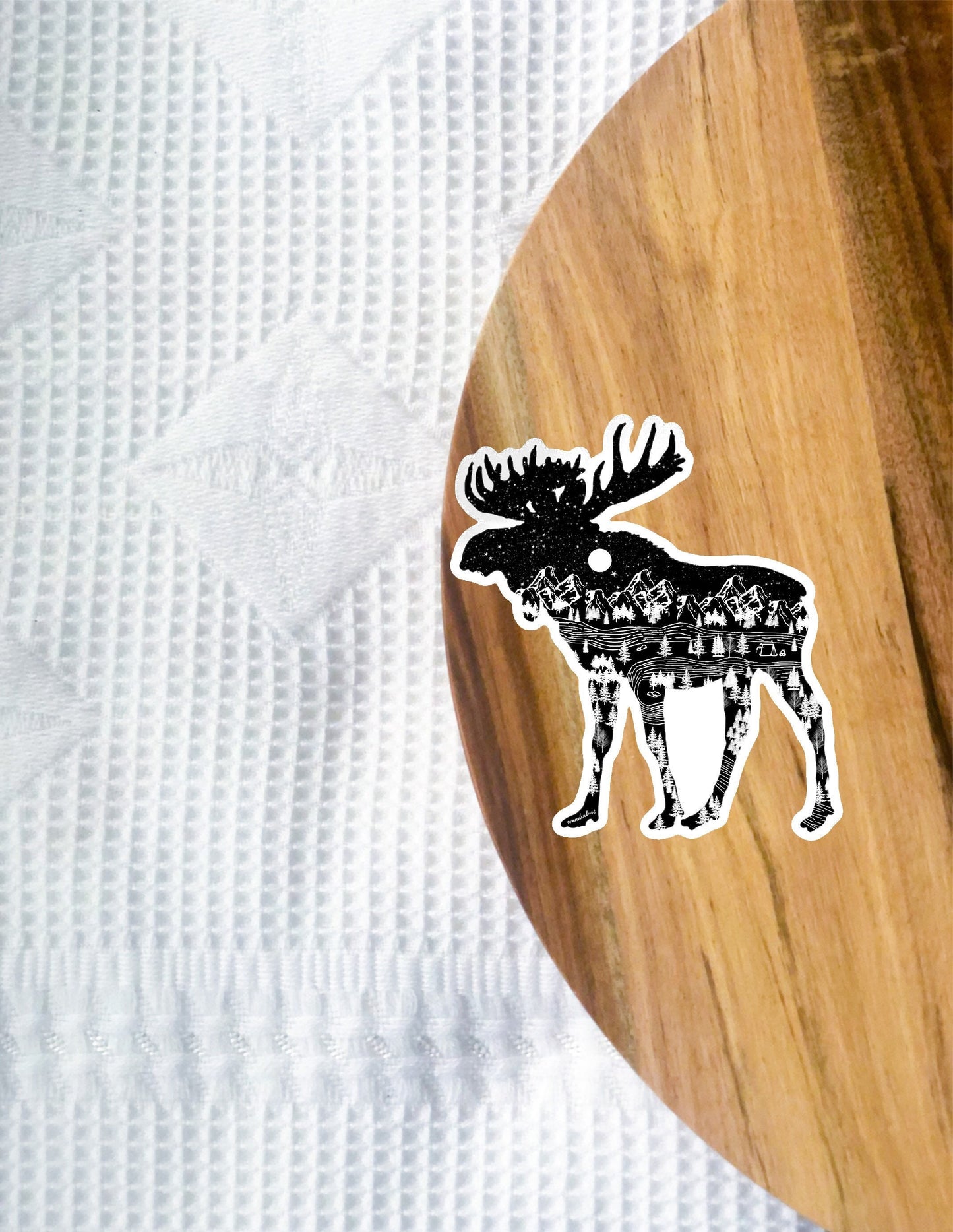 Wanderlust moose sticker