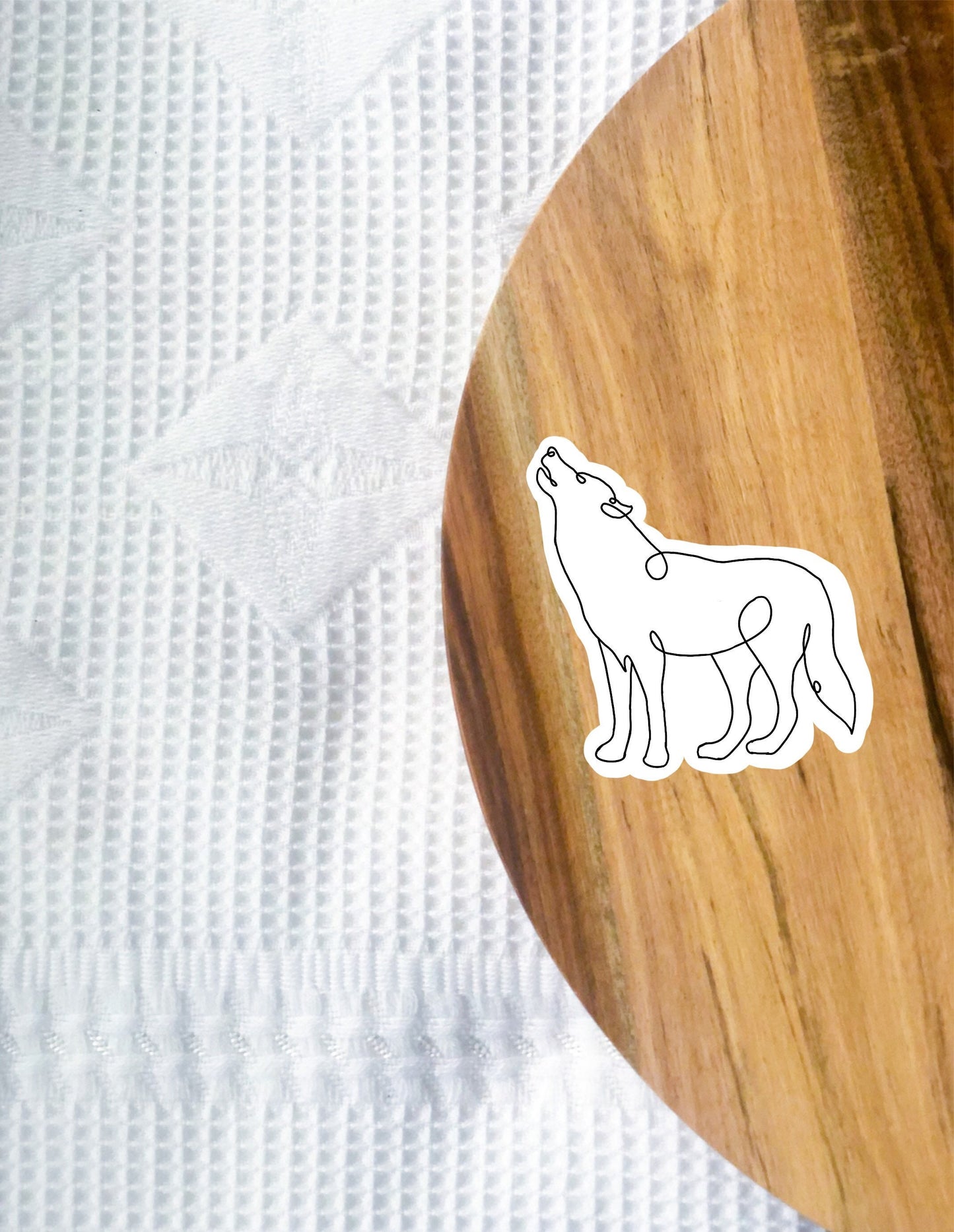 Line art wolf sticker