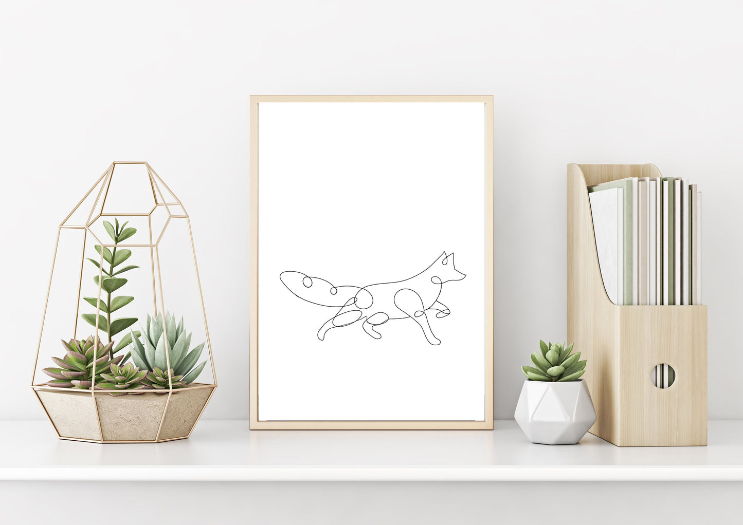 Fox Line Art, Minimalist Nursery Wall Art Set, Woodland animal Line Art, Wall Decor, Home Decor, Physical Art Print