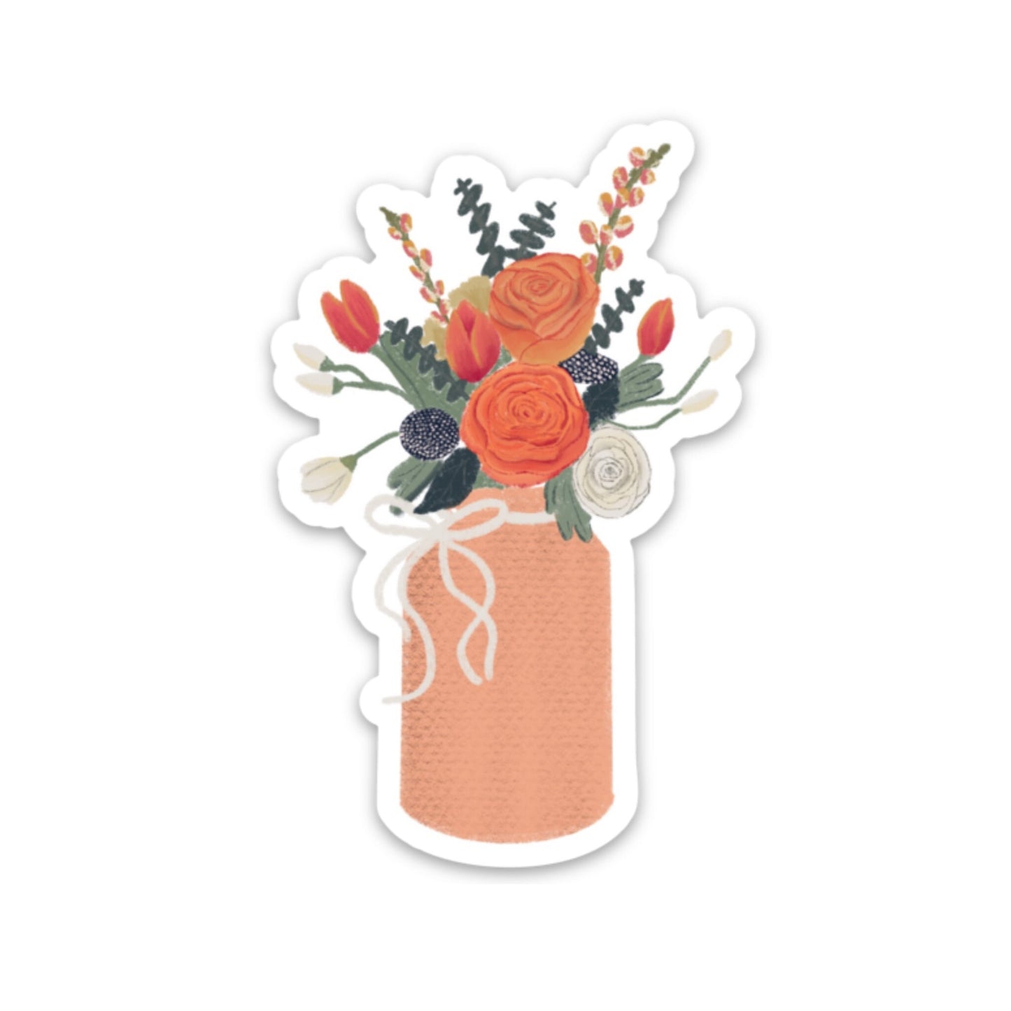 Rose Bouquet 3x3in. Vinyl Sticker for your Laptop, Hydroflask, Water Bottle, Planner or Bullet Journal, Flower Decal, skateboard stickers