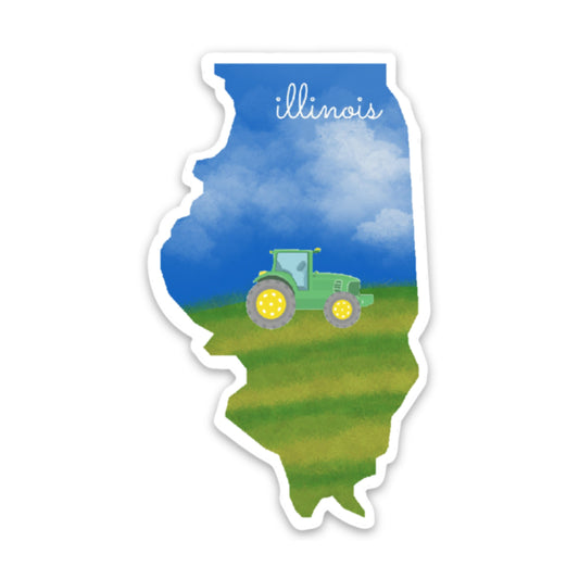 Illinois Sticker, Illinois State 3x3in Sticker, Vinyl Sticker for your Laptop, Water Bottle or Bullet Journal