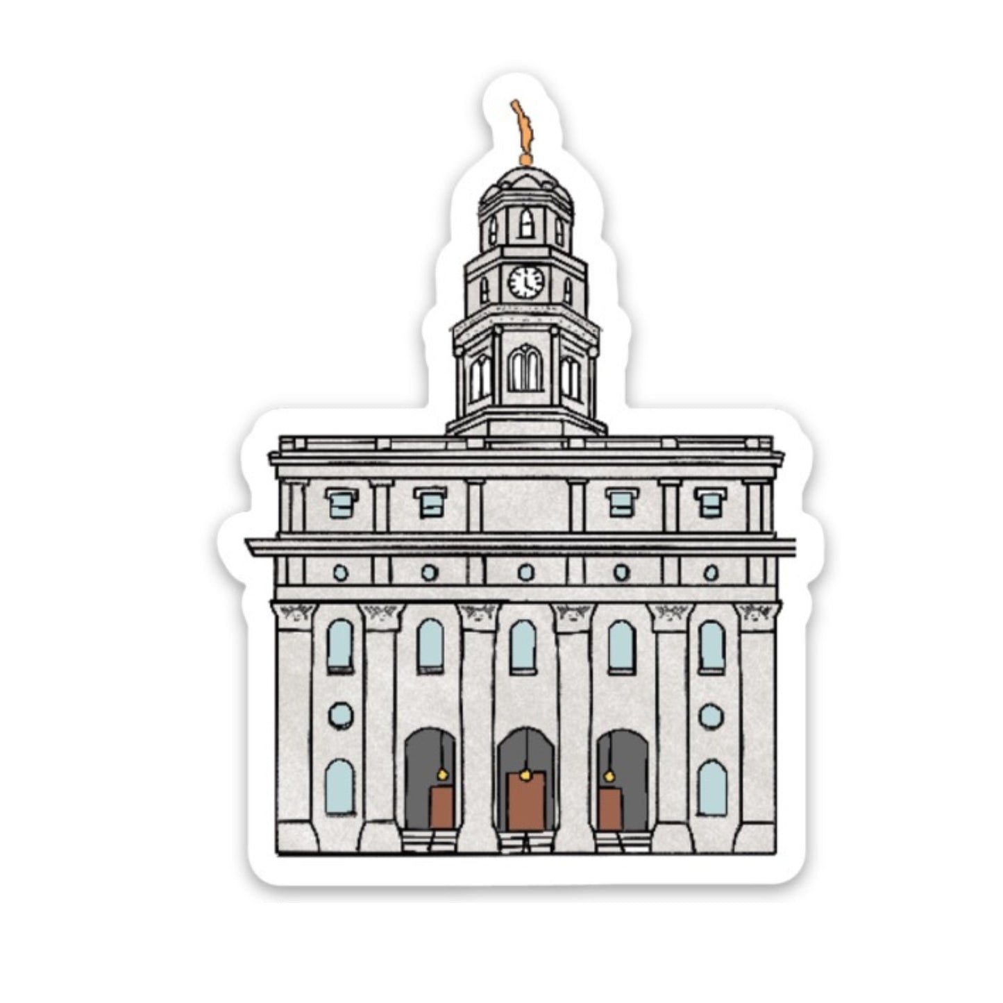 Nauvoo Temple Sticker, 3x3 in. Vinyl Sticker for your Laptop, Water Bottle or Bullet Journal