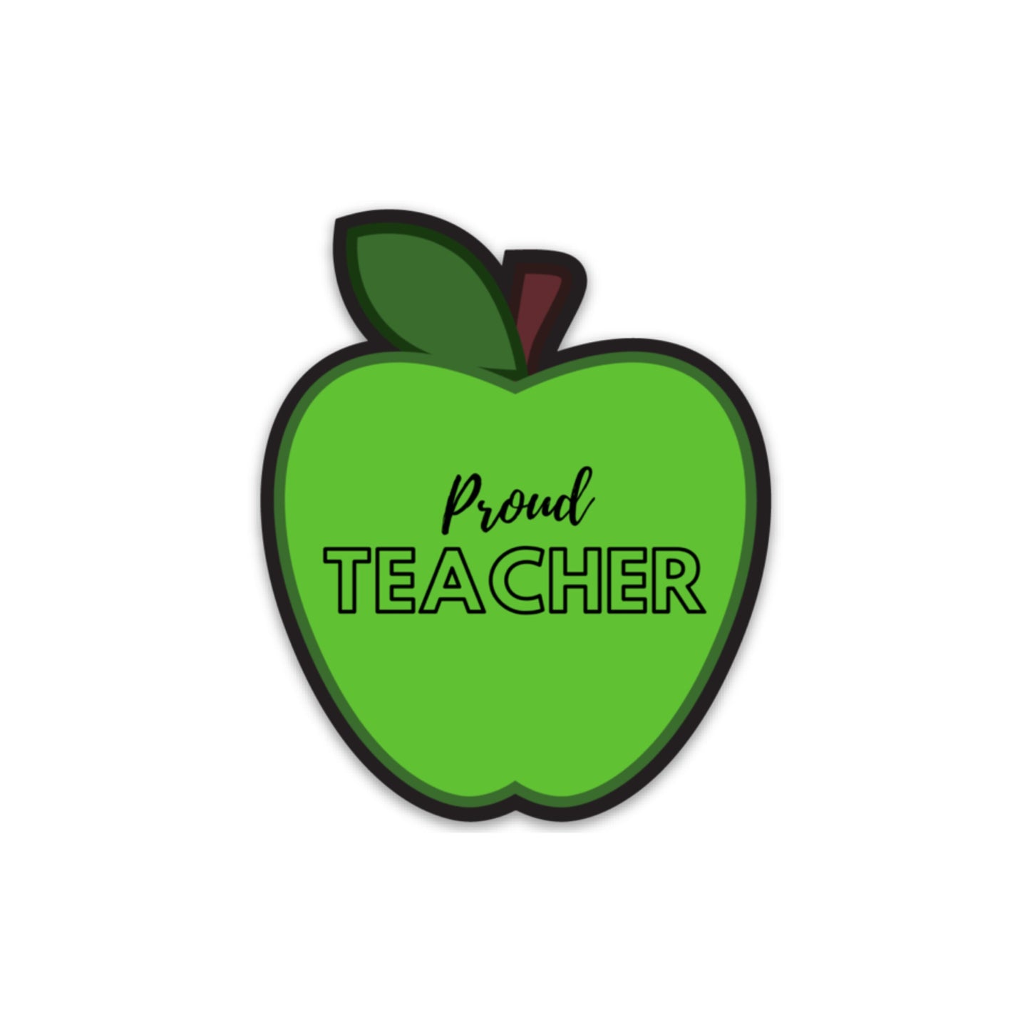 Proud teacher stickers for laptop, apple for teacher first year teacher gifts for women, cute teacher planer stickers, bujo stickers, green