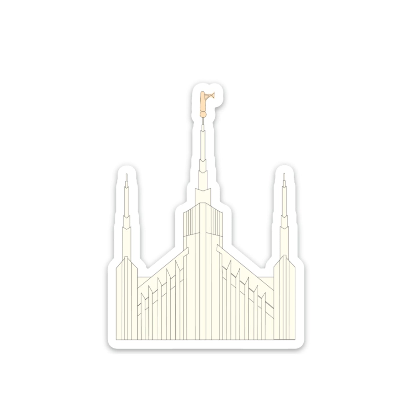 Portland Temple Sticker, 3x3 in. Vinyl Sticker for your Laptop, Water Bottle or Bullet Journal