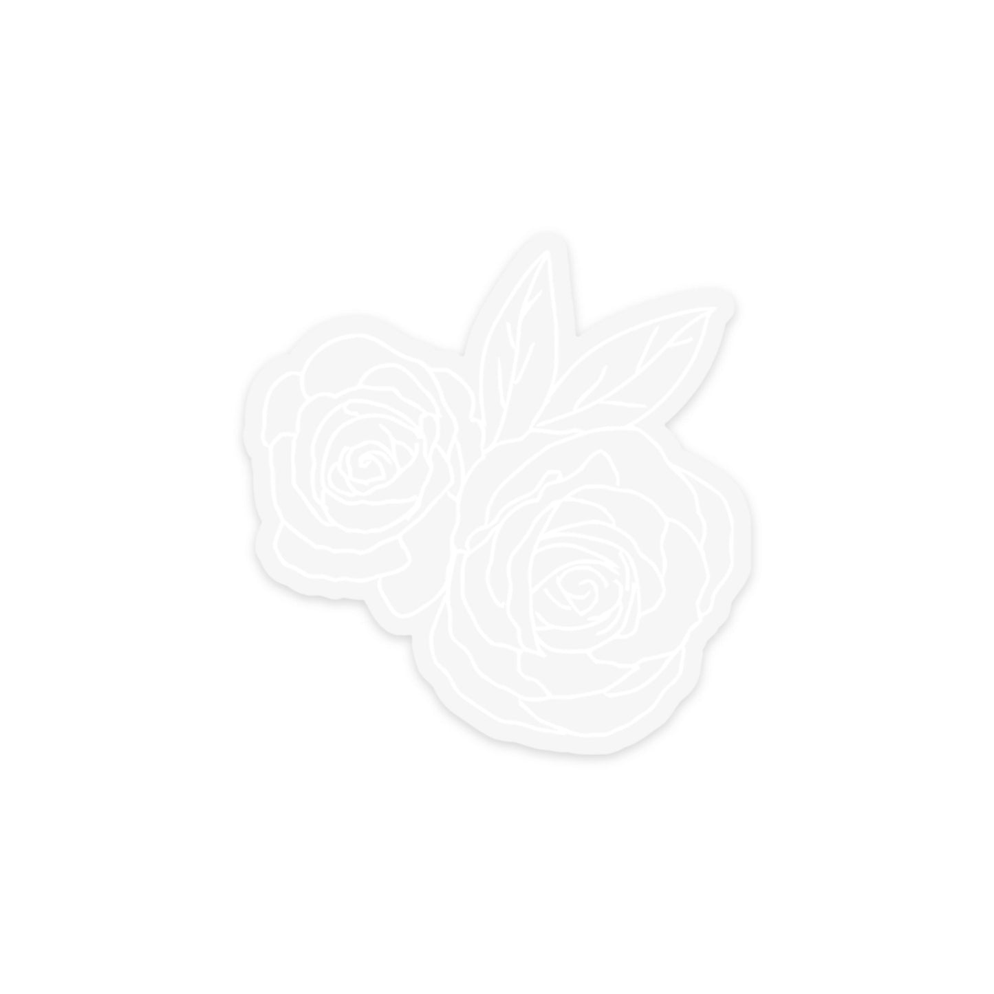 Floral Rose Bouquet 3x3in. Clear Vinyl Sticker for your Laptop, Water Bottle or Bullet Journal, Roses, Flower Decal