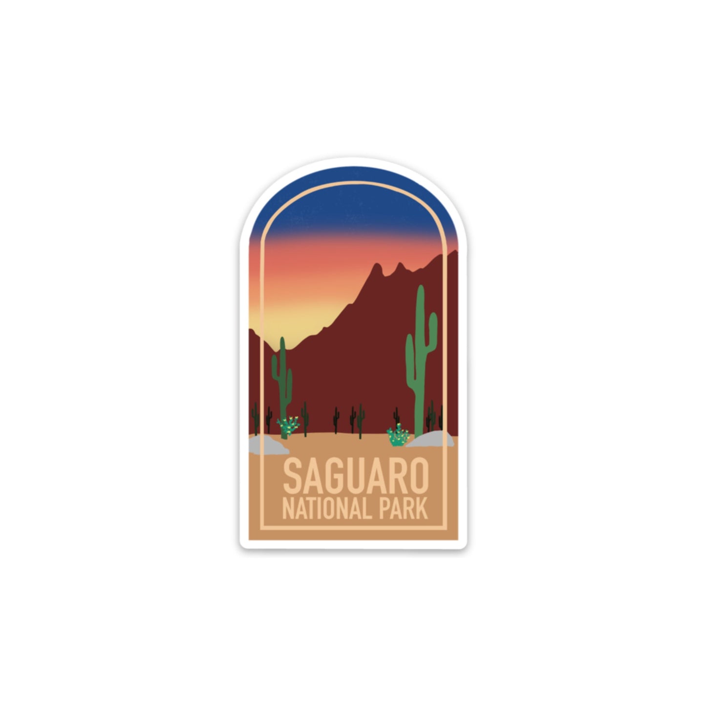 Saguaro National Park stickers, National Parks stickers, 3x3in. Vinyl stickers perfect for Water Bottles, Bullet Journals, Laptops, etc.