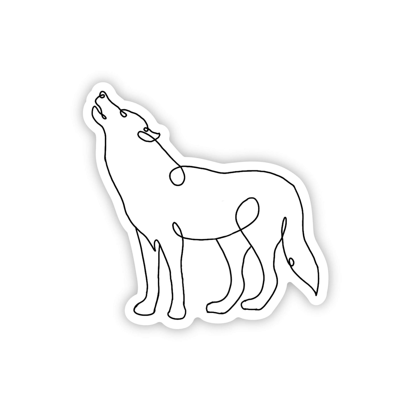 Line art wolf sticker