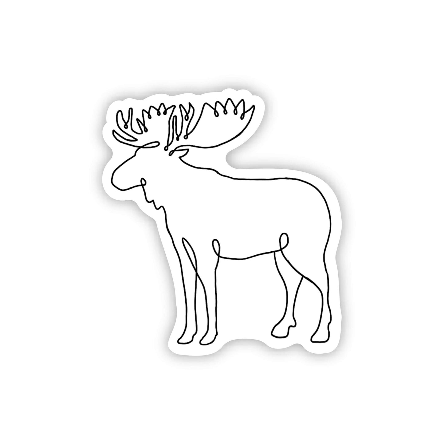 Line art moose sticker