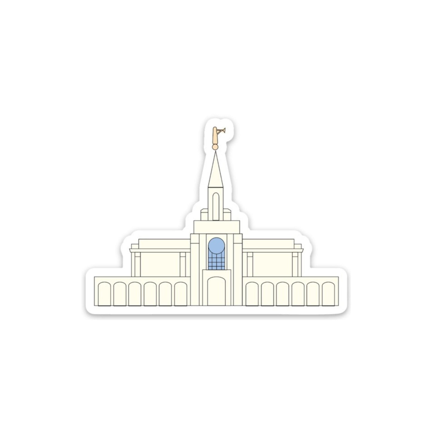 Bountiful Temple Sticker, 3x3in. Vinyl Sticker perfect for Water Bottles, Laptops and Bullet Journals