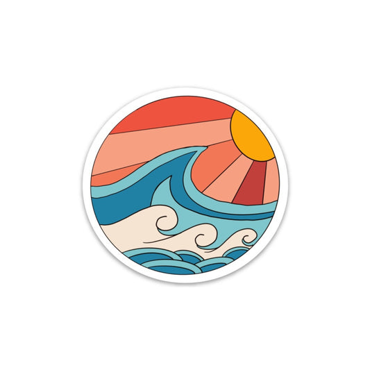 Ocean Breeze 3x3in. Vinyl Sticker for your Laptop, Hydroflask, Planner, Water Bottle or Bullet Journal, skateboard stickers