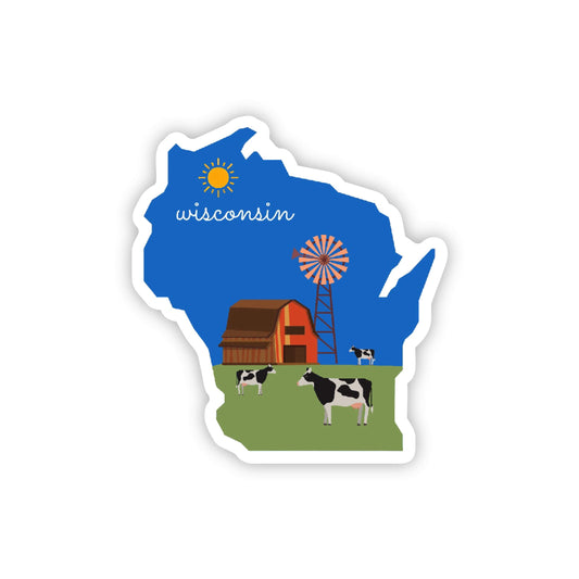 Wisconsin Sticker, Wisconsin State 3x3in Sticker, Vinyl Sticker for your Laptop, Water Bottle or Bullet Journal