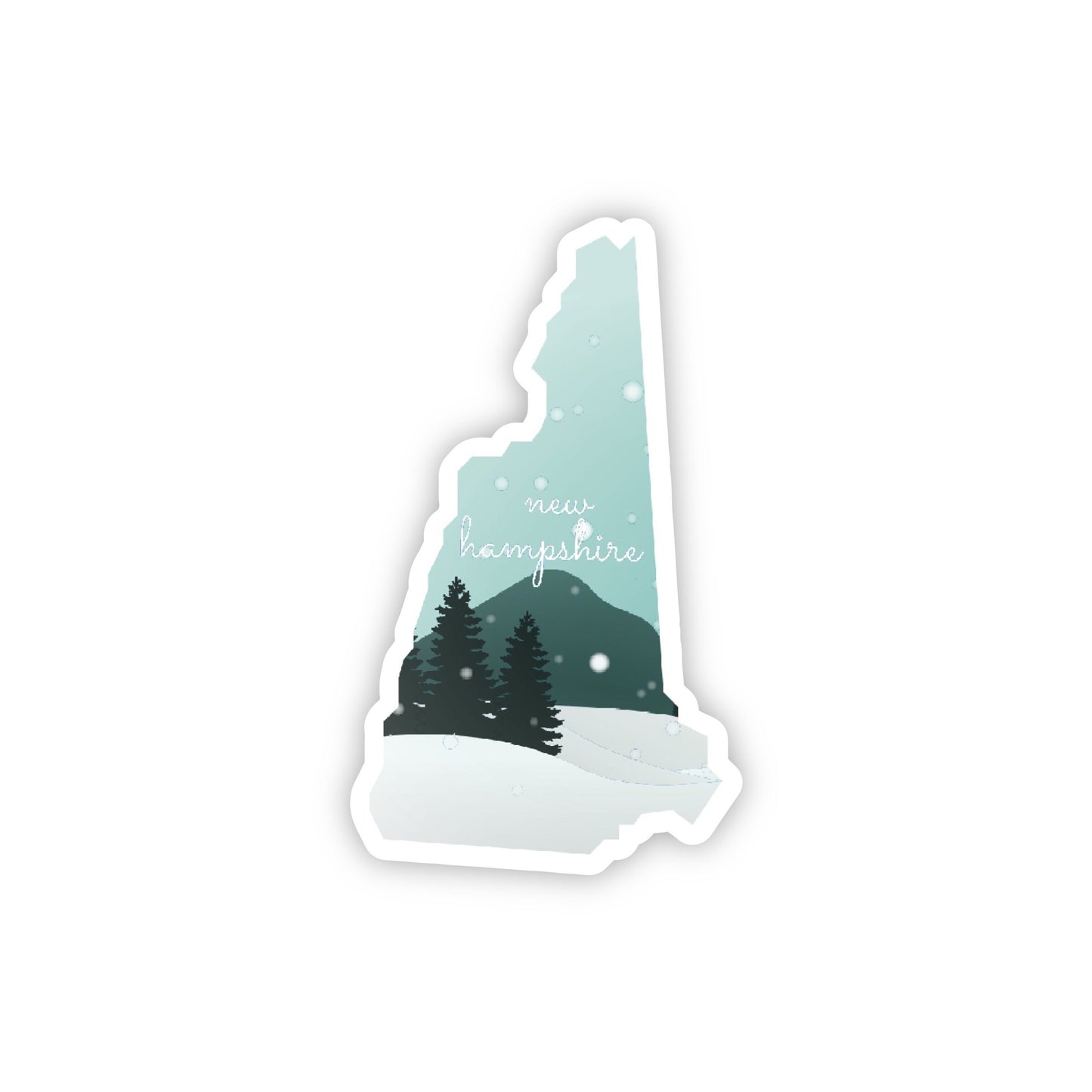 New Hampshire Sticker, New Hampshire State 3x3in Sticker, Vinyl Sticker for your Laptop, Water Bottle or Bullet Journal