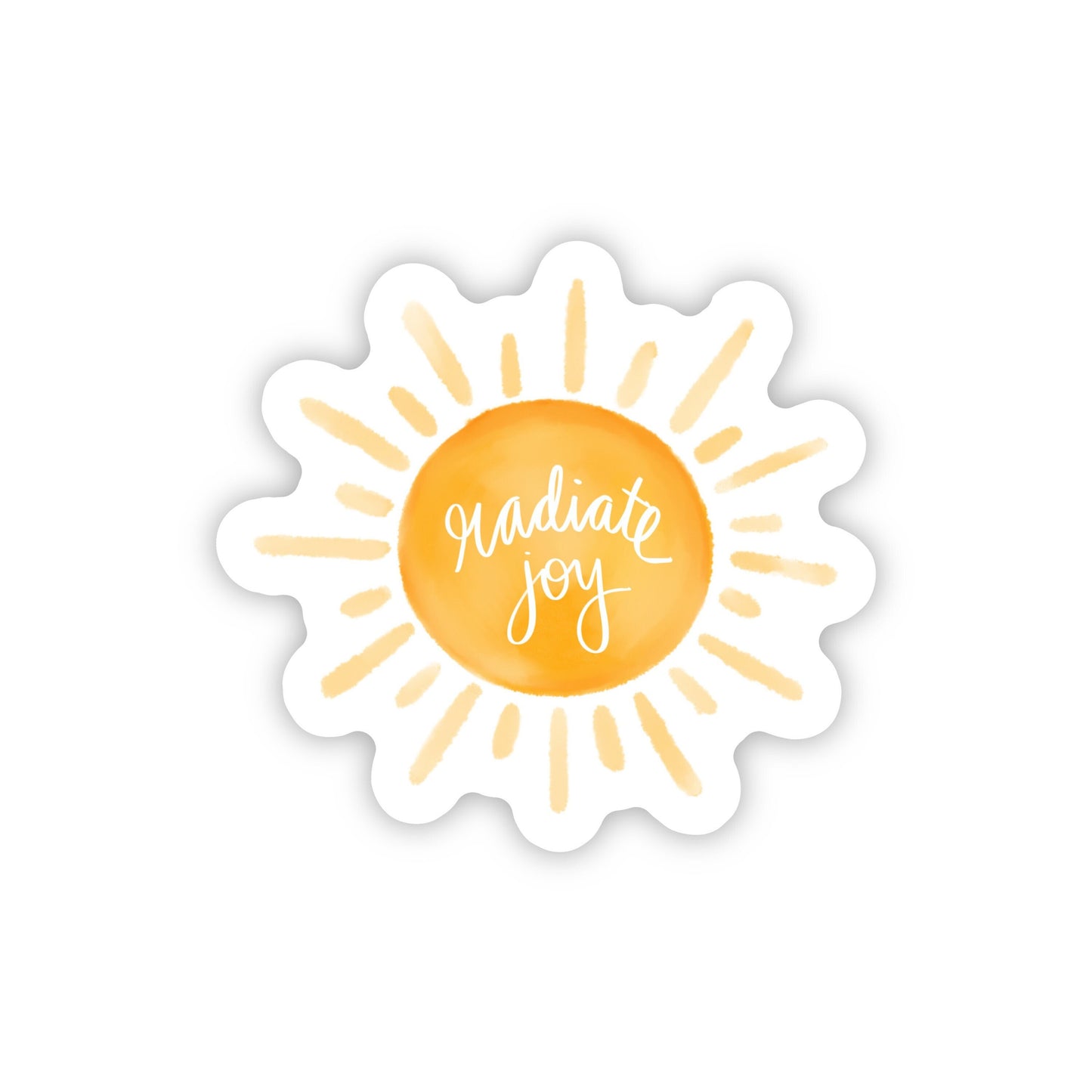 radiate joy sun sticker for water bottle, dorm window decals, self affirmation mirror decals, positive gifts for women, sunshine sticker for