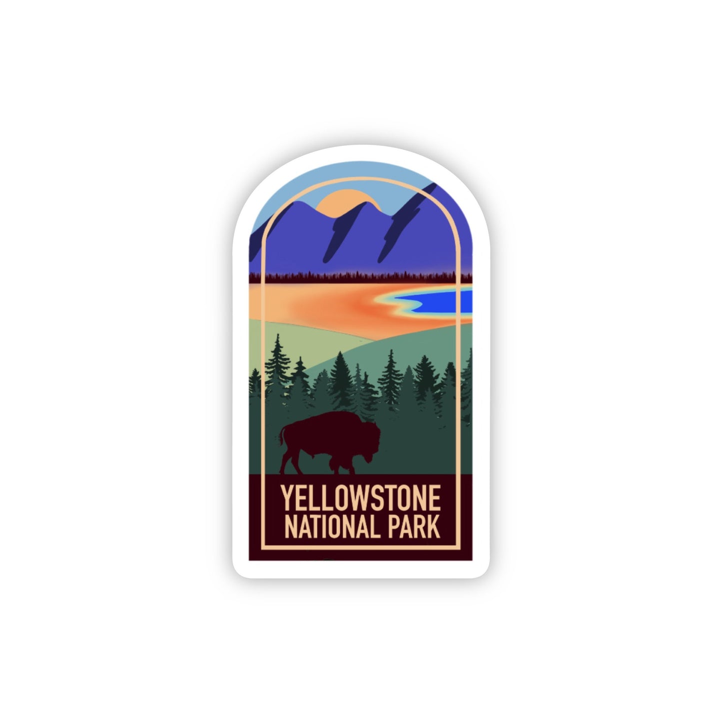 Yellowstone National Park stickers, National Parks stickers, 3x3in. Vinyl stickers perfect for Water Bottles, Bullet Journals, Laptops, etc.
