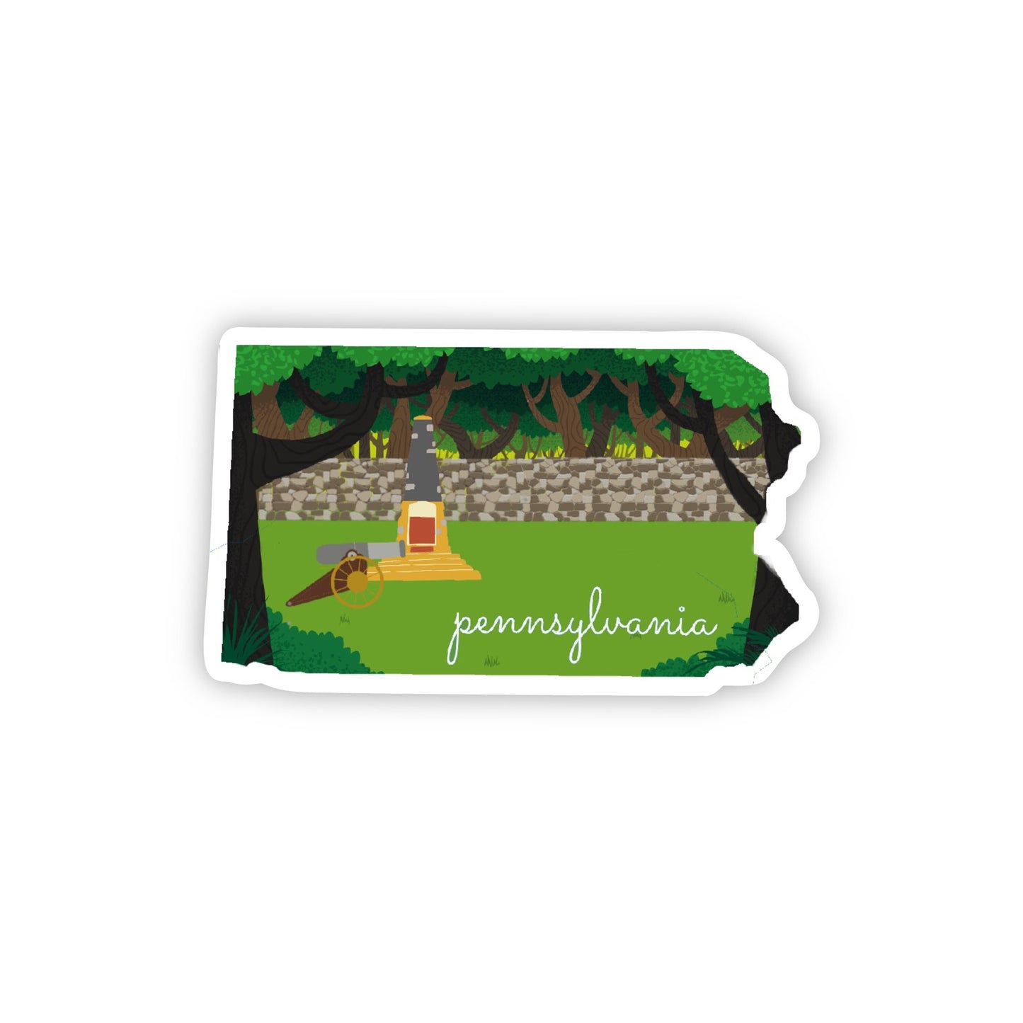 Pennsylvania Sticker, Pennsylvania State 3x3in Sticker, Vinyl Sticker for your Laptop, Water Bottle or Bullet Journal