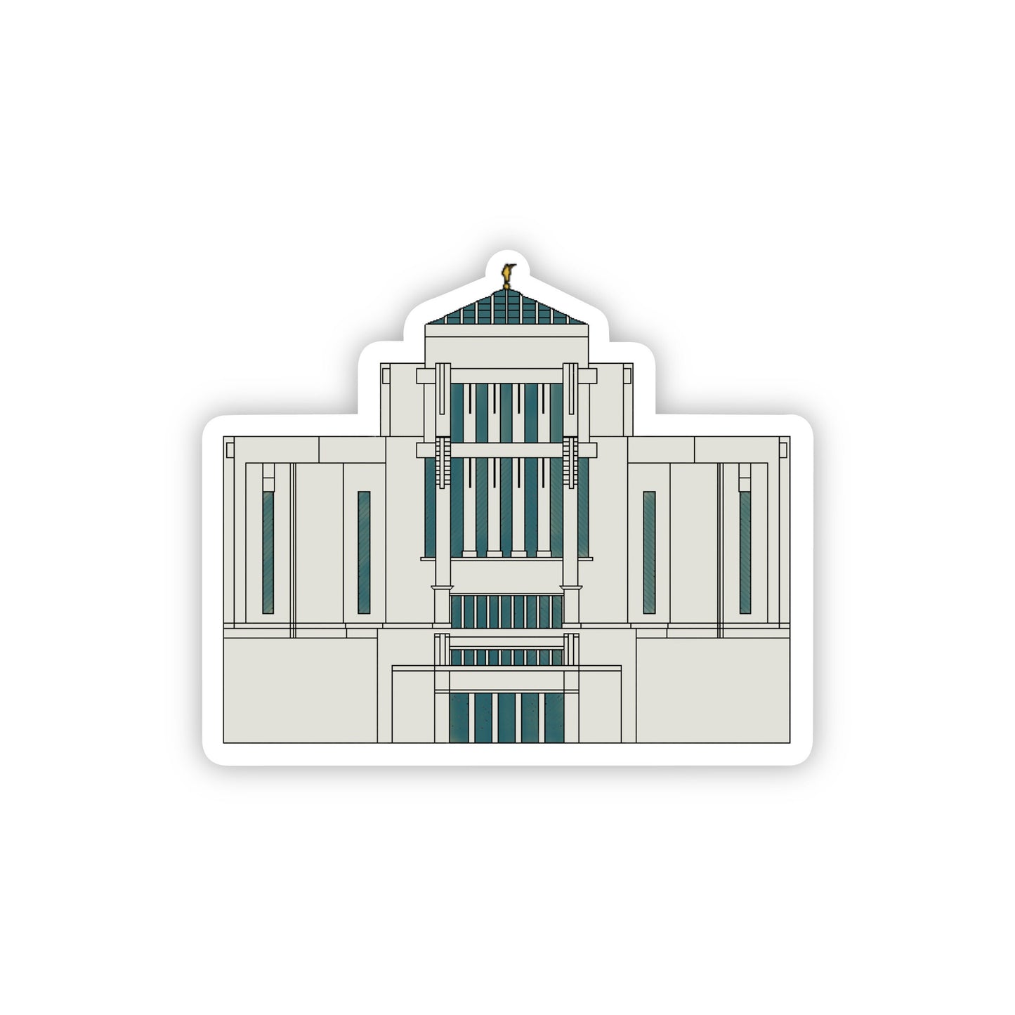 Cardston Canada Temple Sticker, 3x3 in. Vinyl Sticker for your Laptop, Water Bottle or Bullet Journal, skateboard stickers