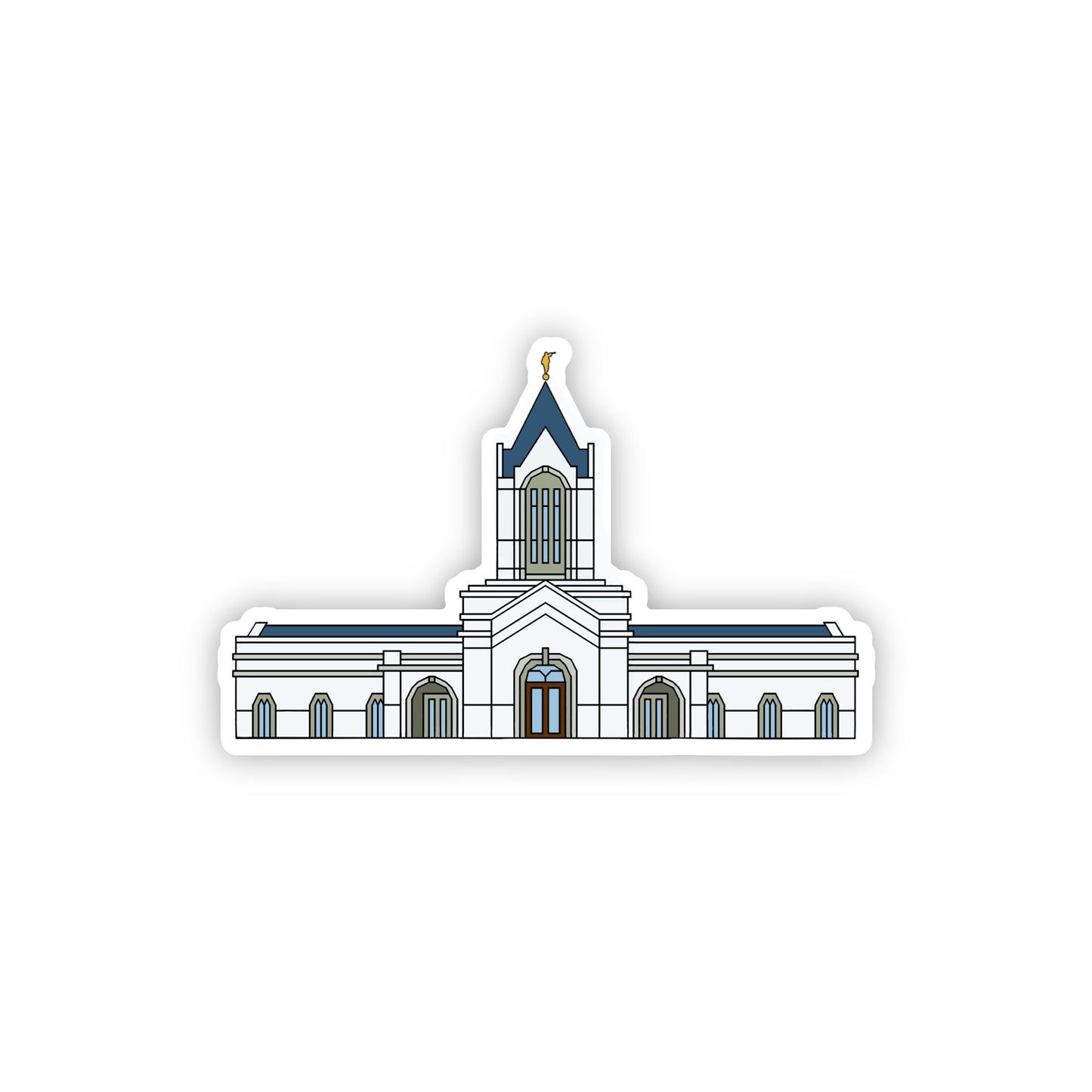 Fort Collins Colorado Temple Sticker, 3x3in. Vinyl Sticker perfect for Water Bottles, Laptops and Bullet Journals, skateboard stickers