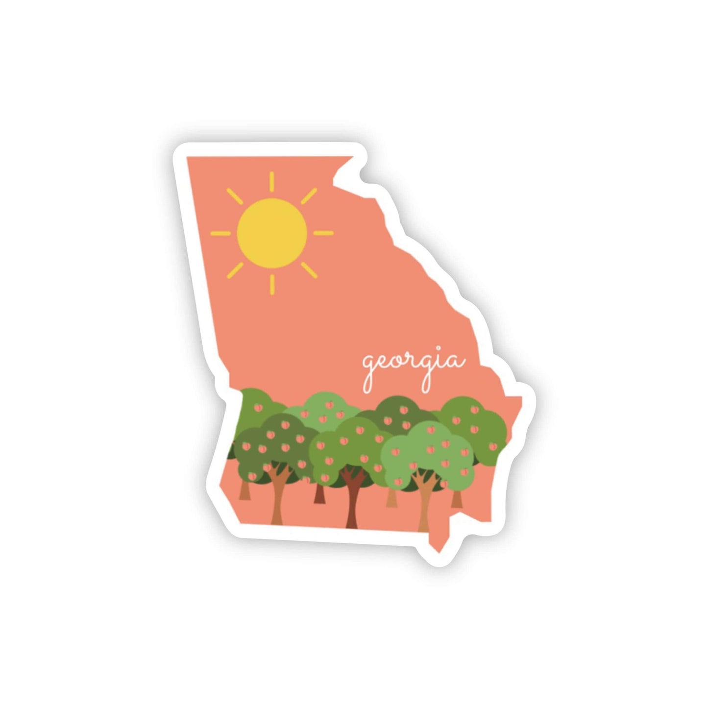 Georgia State 3x3in Sticker, State Sticker, Vinyl Sticker for your Laptop, Water Bottle or Bullet Journal