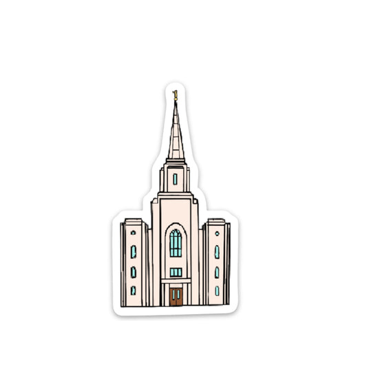 Brigham City Temple Sticker, 3x3 in. Vinyl Sticker for your Laptop, Water Bottle or Bullet Journal