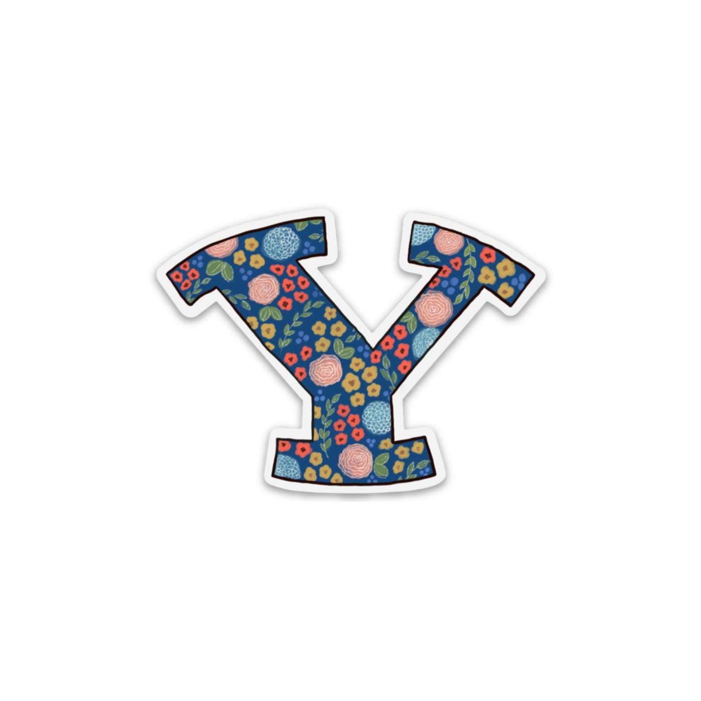 BYU Sticker, Watercolor Floral BYU 3x3in. Vinyl Sticker for your Laptop, Water Bottle or Bullet Journal, Wildflowers, skateboard stickers