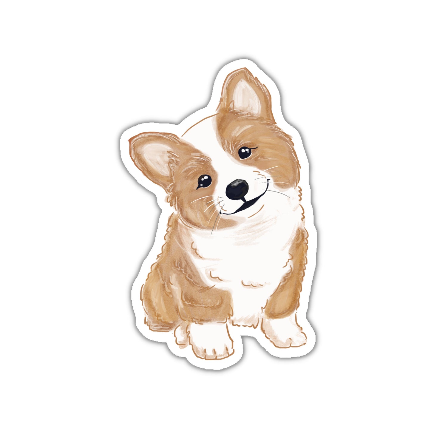 3x3in. Corgi Sticker, Waterproof, Laptop Decal, Water Bottle Decal