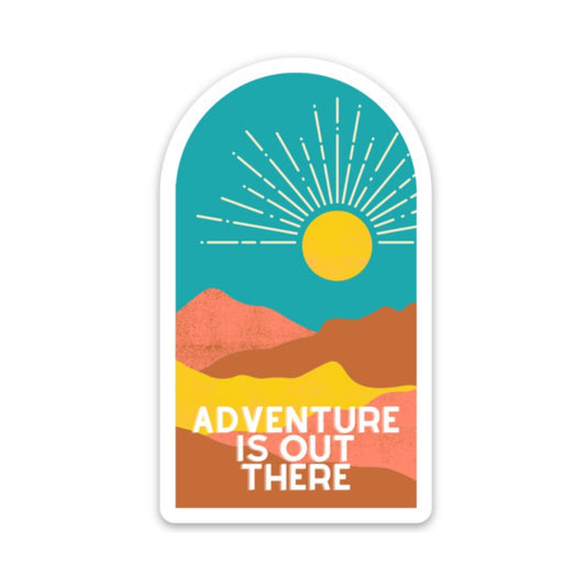 Adventure is Out There Watercolor Mountain 3x3in. Vinyl Sticker for Laptops, Water Bottles or Bullet Journal