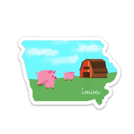 Iowa Sticker, Iowa State 3x3in Sticker, Vinyl Sticker for your Laptop, Water Bottle or Bullet Journal