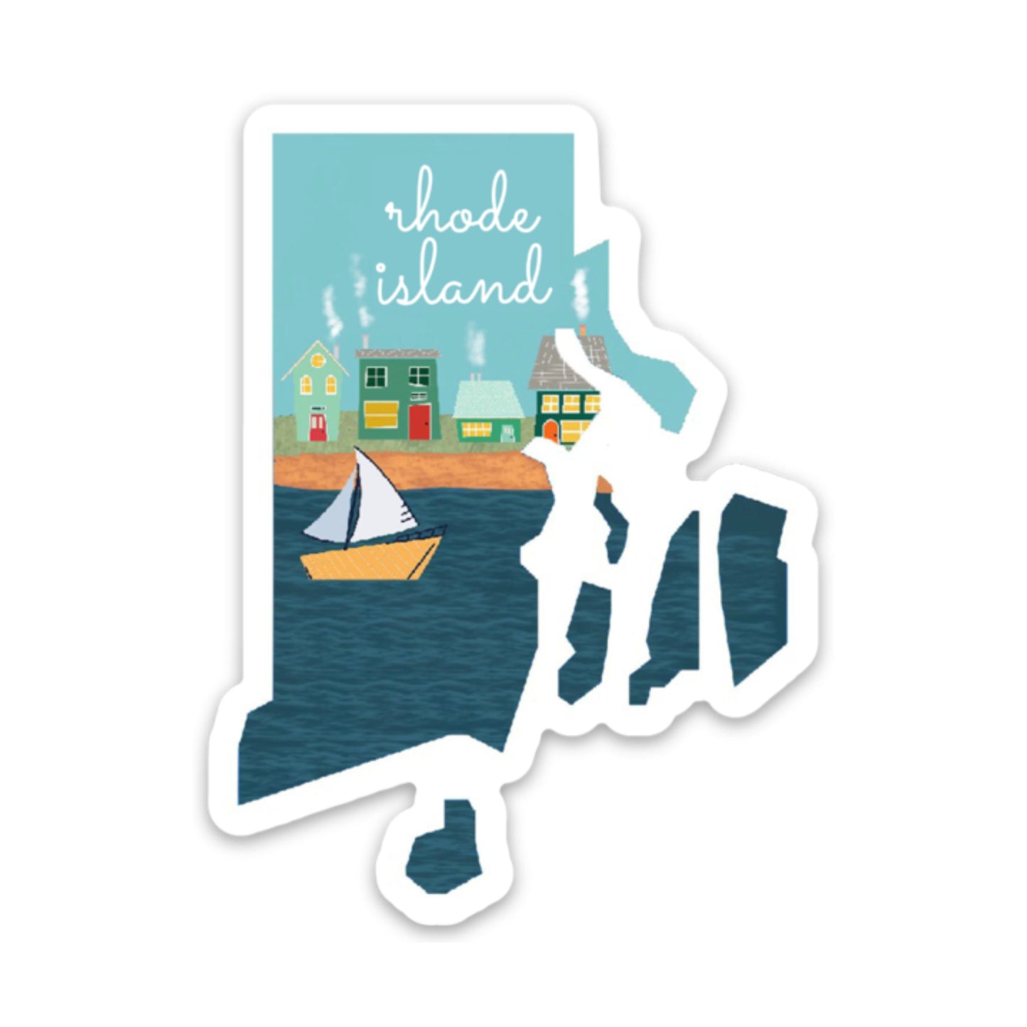 Rhode Island Sticker, Rhode Island State 3x3in Sticker, Vinyl Sticker for your Laptop, Water Bottle or Bullet Journal