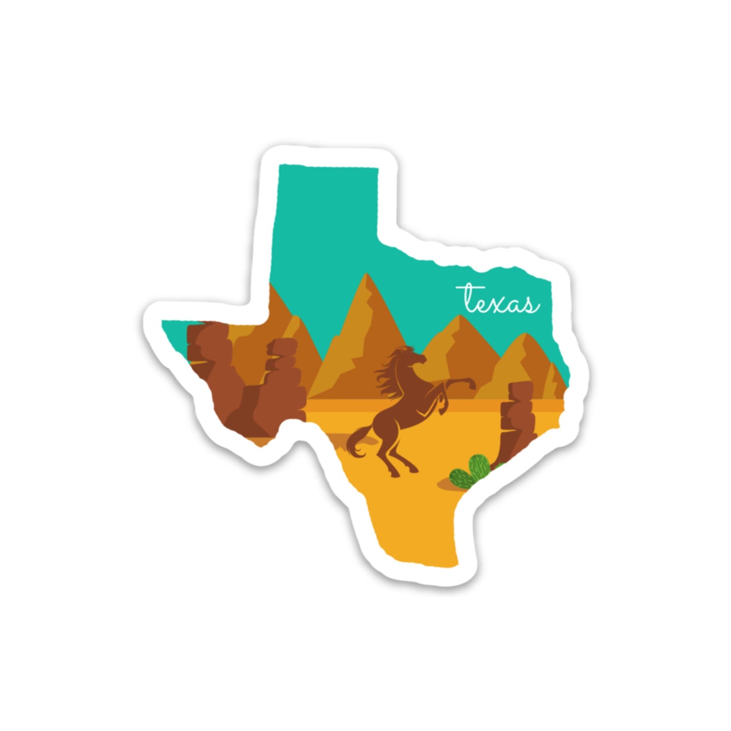 Texas State 3x3in Sticker, Desert Sticker, Vinyl Sticker for your Laptop, Water Bottle or Bullet Journal