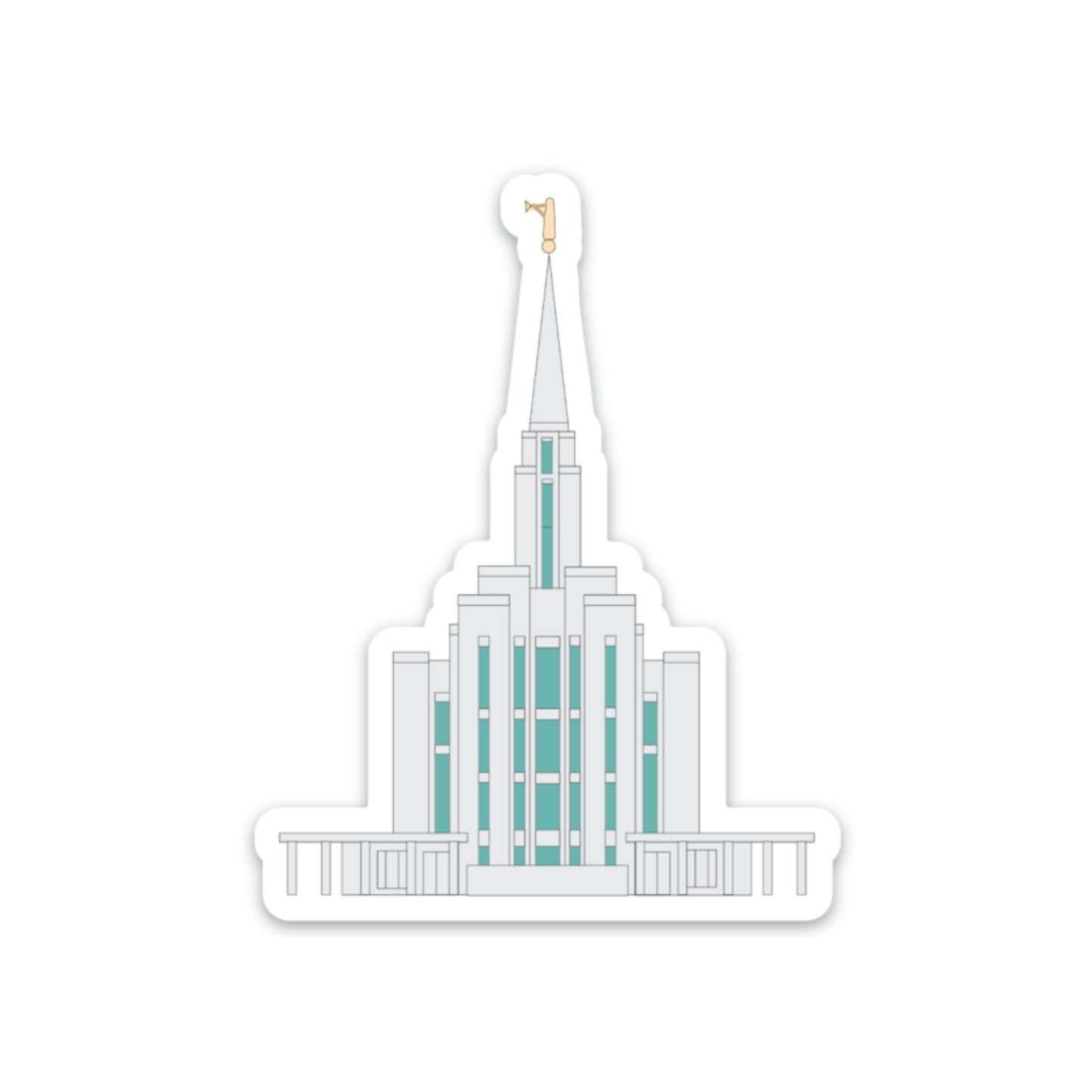 Mount Oquirrh Temple Sticker, 3x3 in. Vinyl Sticker for your Laptop, Water Bottle or Bullet Journal, skateboard stickers