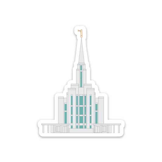 Mount Oquirrh Temple Sticker, 3x3 in. Vinyl Sticker for your Laptop, Water Bottle or Bullet Journal, skateboard stickers