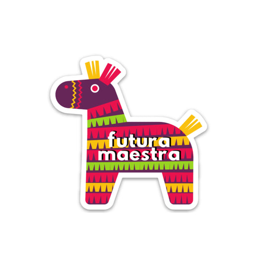 Futura Maestra Piñata Sticker 3x3in. Vinyl Sticker for your Laptop, Water Bottle or Bullet Journal, Gift for Teacher, Futura Maestra