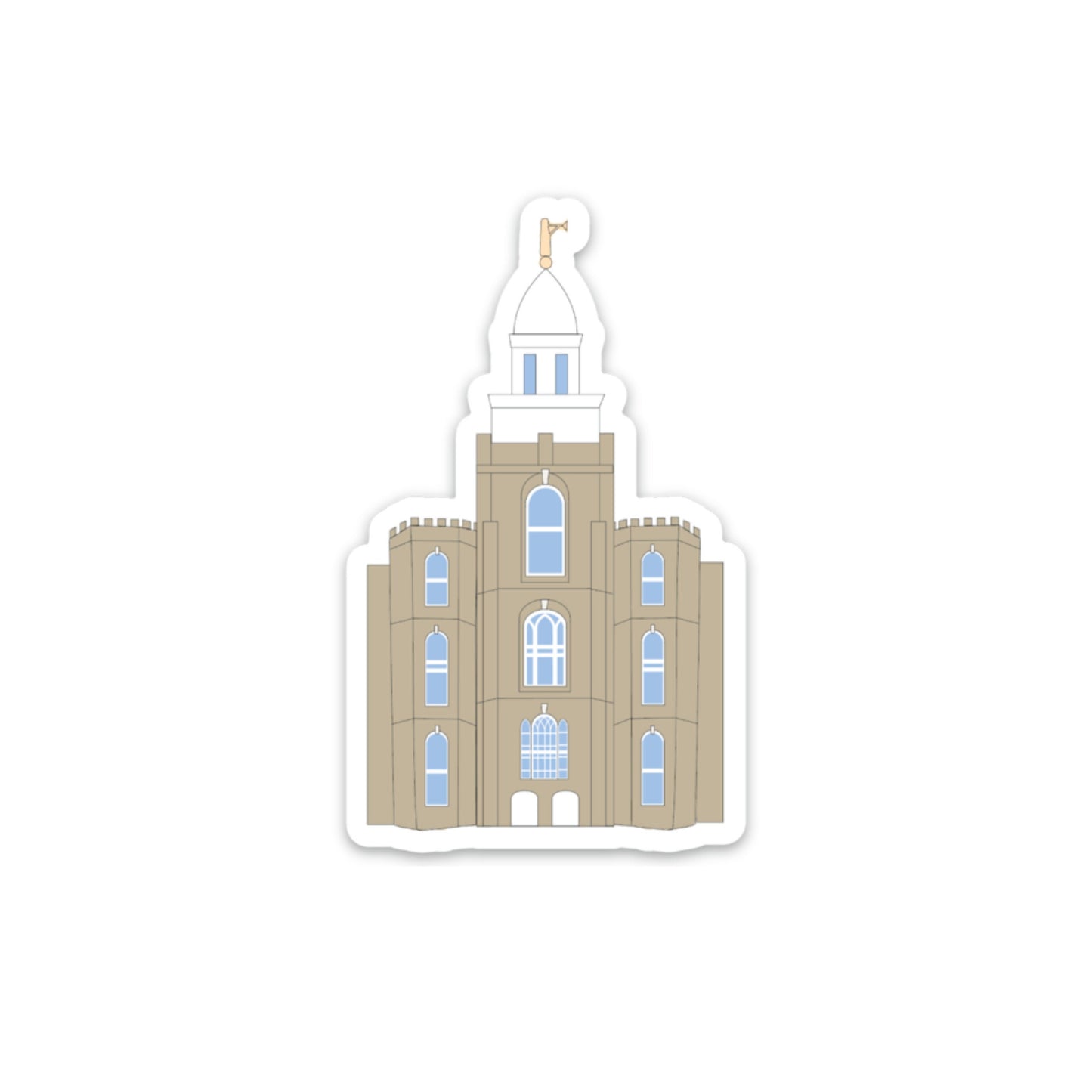 Logan Temple Sticker, 3x3 in. Vinyl Sticker for your Laptop, Water Bottle or Bullet Journal