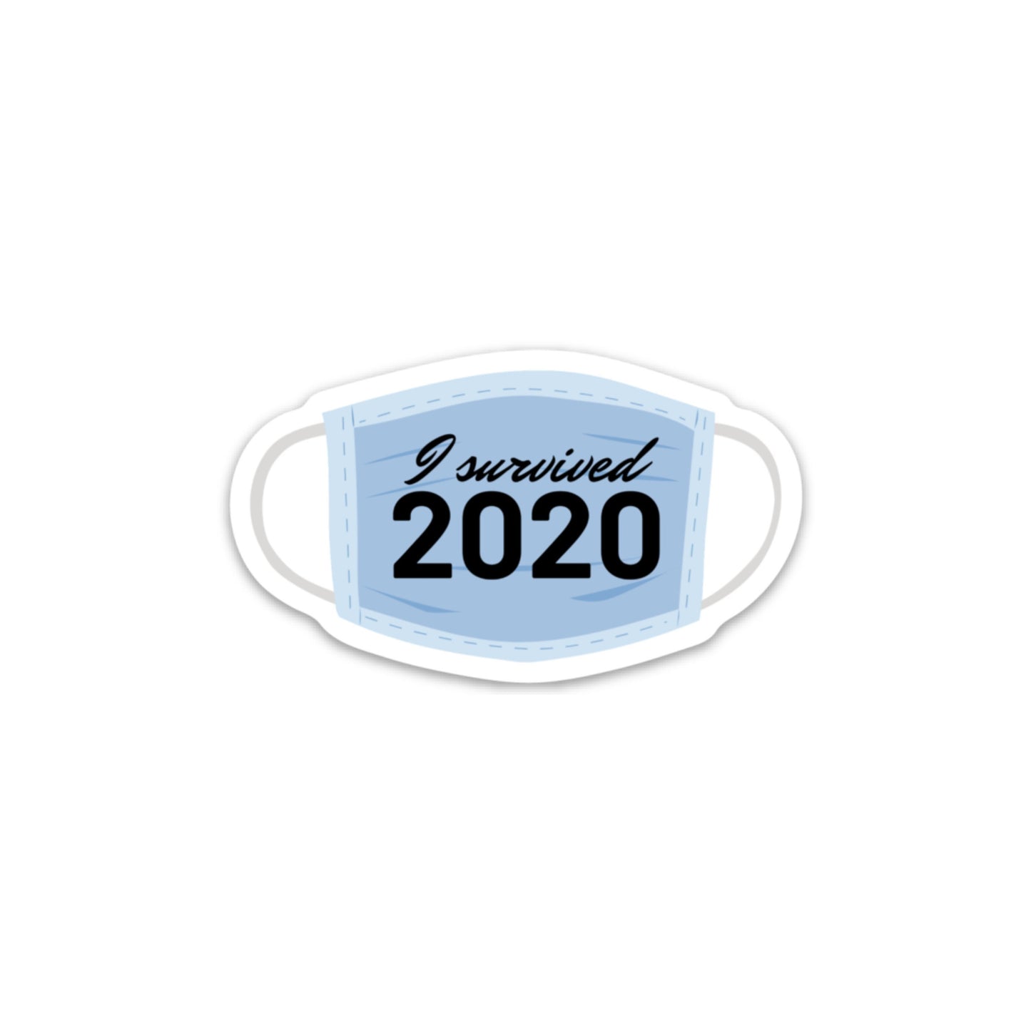 2x2in. I Survived 2020 Sticker, Mask Sticker, Coronavirus Sticker, Motivational Quote