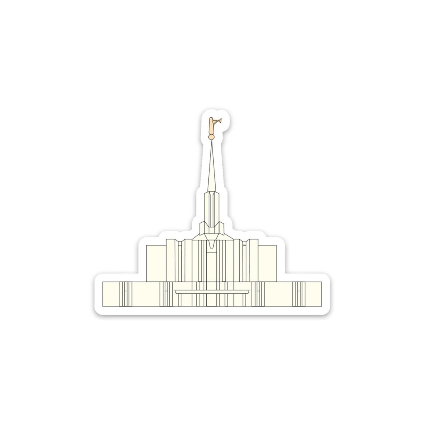 Jordan River Temple Sticker, 3x3 in. Vinyl Sticker for your Laptop, Water Bottle or Bullet Journal