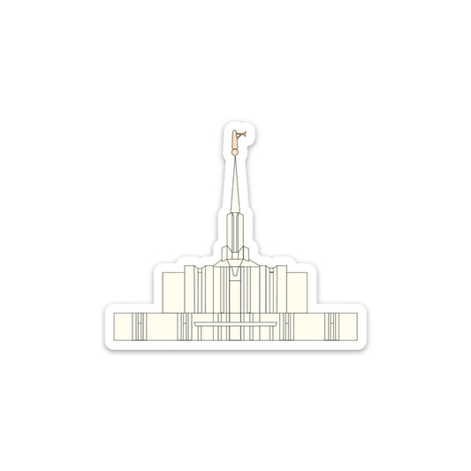 Jordan River Temple Sticker, 3x3 in. Vinyl Sticker for your Laptop, Water Bottle or Bullet Journal