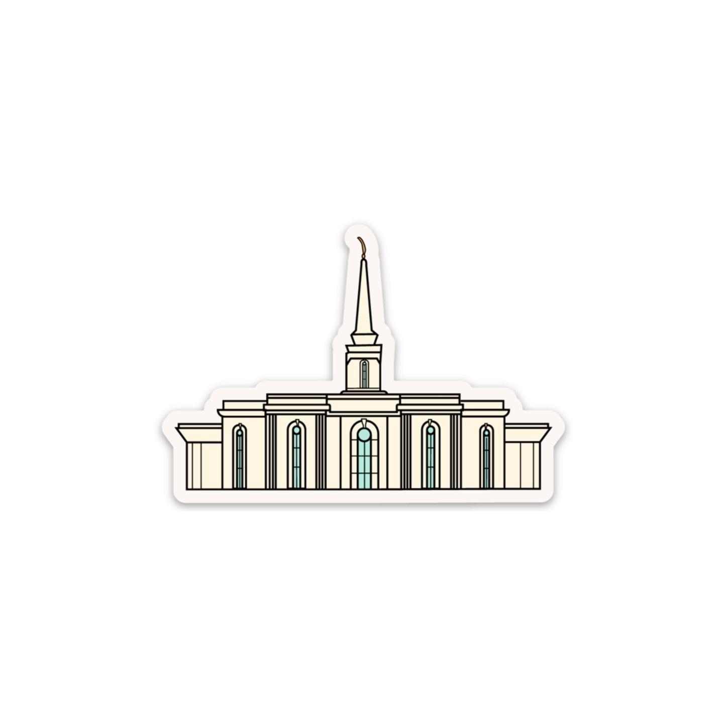 Orlando Temple Sticker, 3x3 in. Vinyl Sticker for your Laptop, Water Bottle or Bullet Journal, skateboard stickers