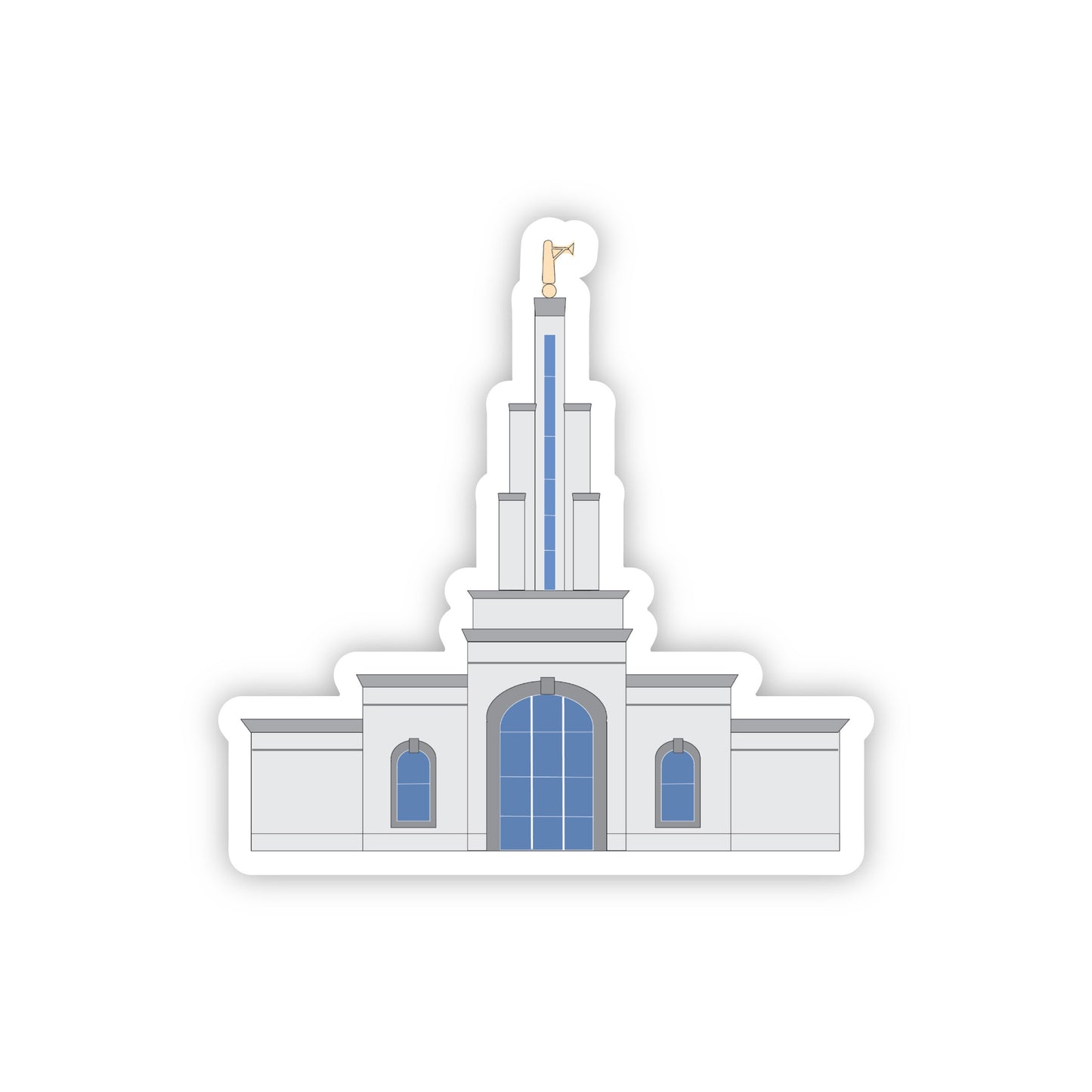 San Antonio Temple Sticker, 3x3 in. Vinyl Sticker for your Laptop, Water Bottle or Bullet Journal