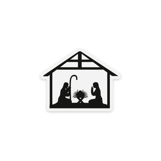 Clear Nativity Christmas Sticker, 3x3in. Vinyl Stickers for your Laptop, Water Bottle or Bullet Journal,