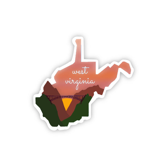 West Virginia Sticker, West Virginia State 3x3in Sticker, Vinyl Sticker for your Laptop, Water Bottle or Bullet Journal