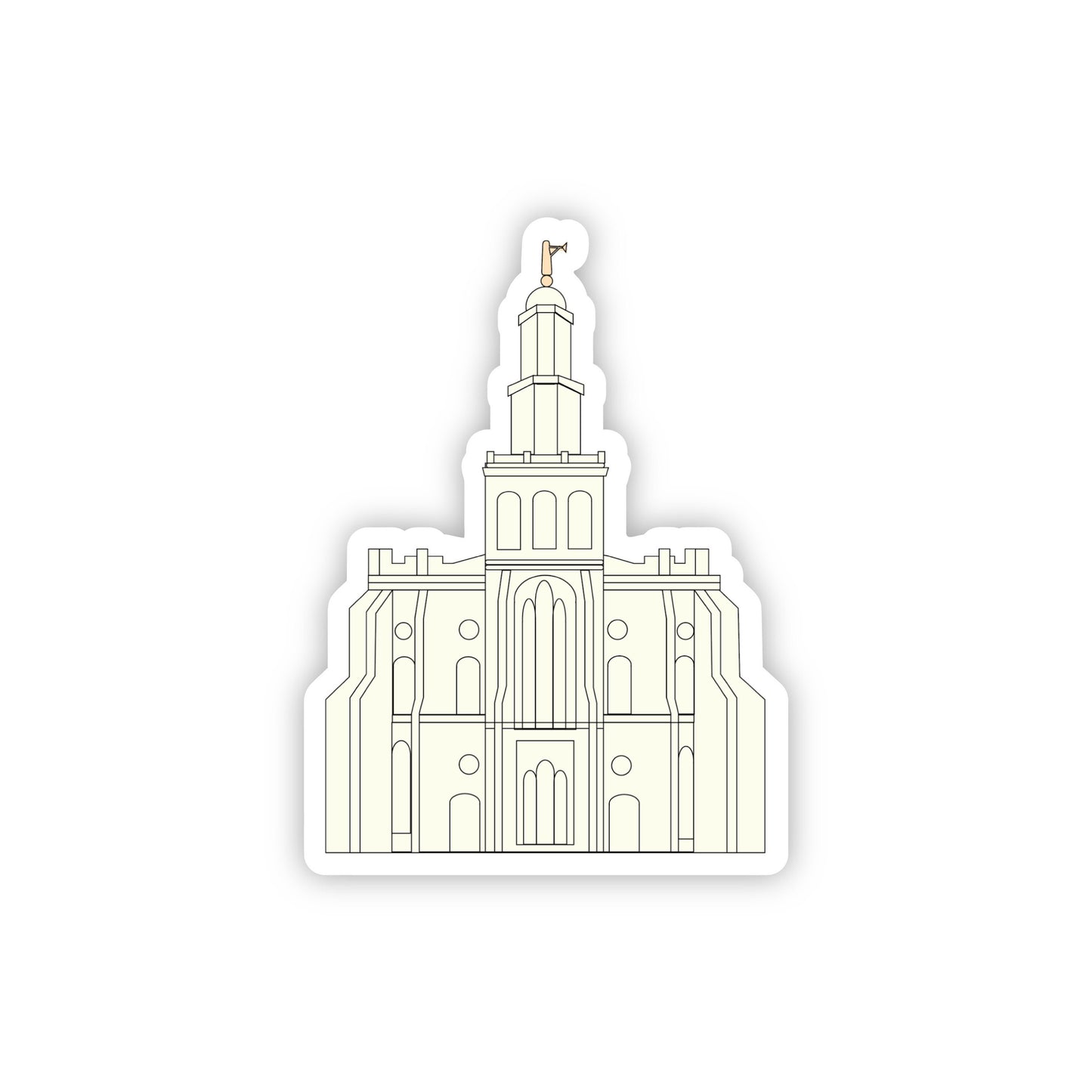 Saint George Temple Sticker, 3x3in. Vinyl Sticker perfect for Water Bottles, Laptops and Bullet Journals