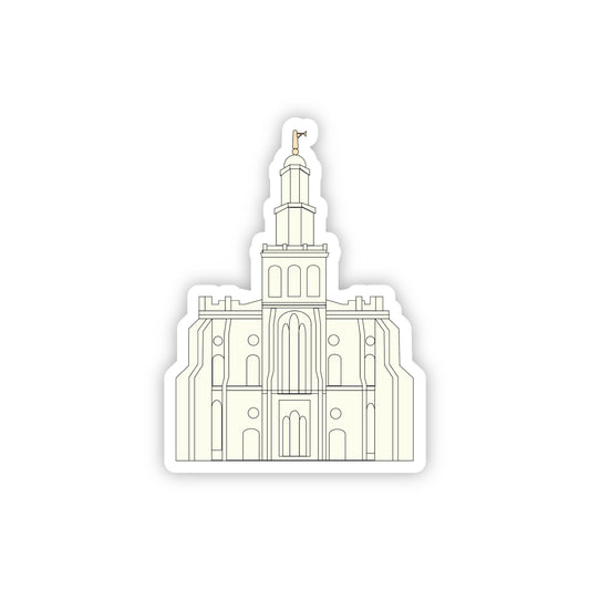 Saint George Temple Sticker, 3x3in. Vinyl Sticker perfect for Water Bottles, Laptops and Bullet Journals