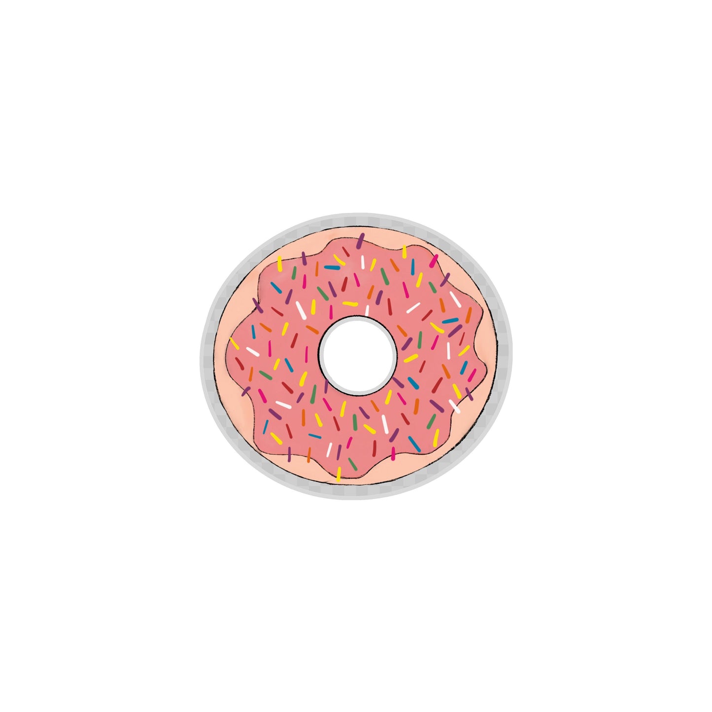 Pink Sprinkle Donut Clear Vinyl Sticker for your Laptop, Water Bottle or Bullet Journal