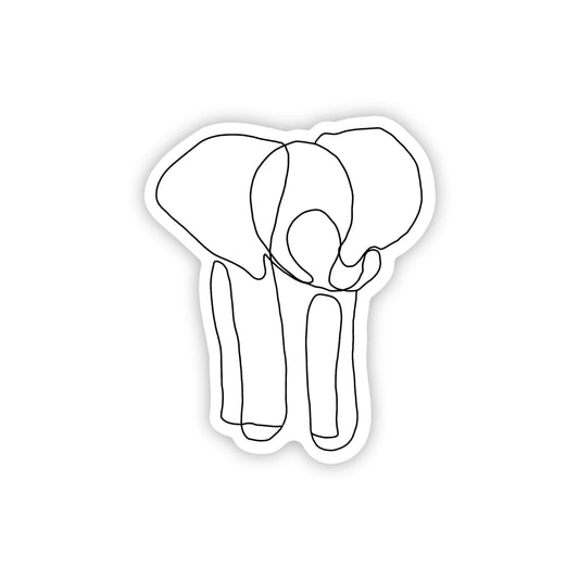 Line art elephant sticker