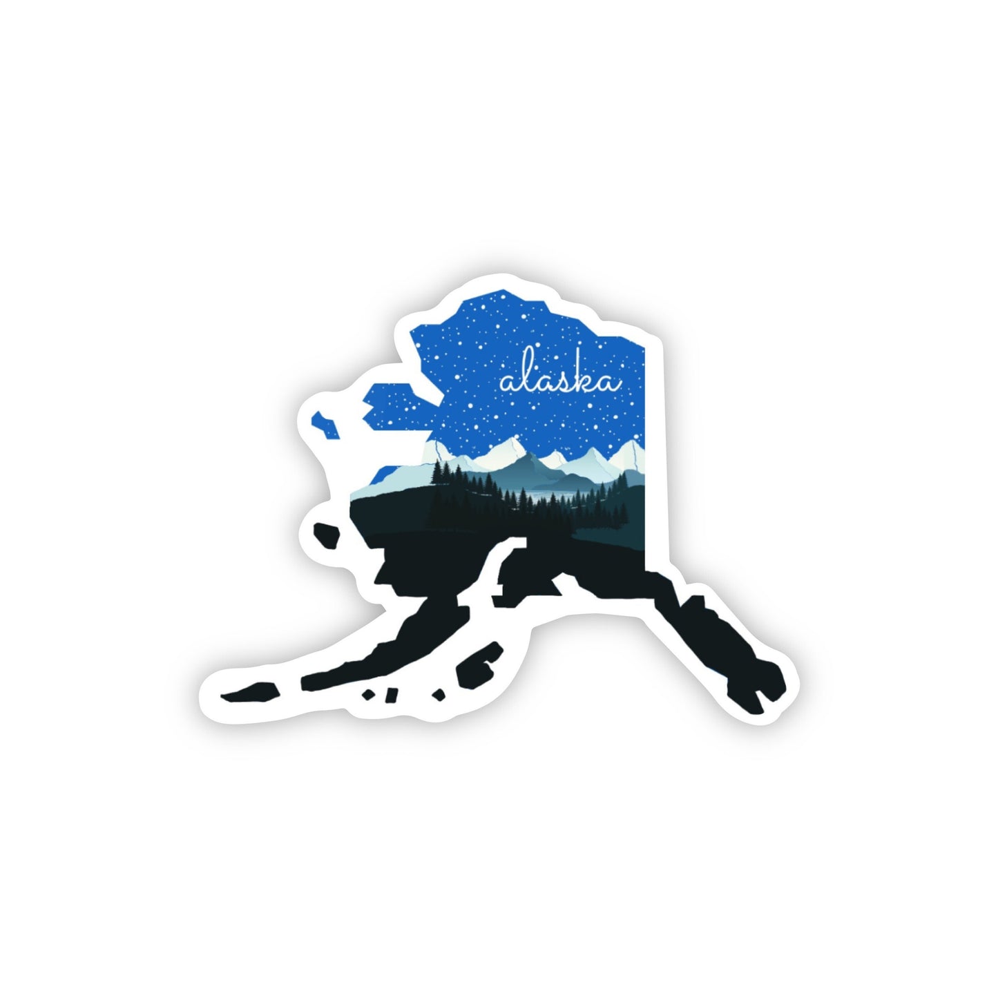 Alaska State Sticker, 3x3in Vinyl Sticker for your Laptop, Hydroflask, Planner, Water Bottle or Bullet Journal