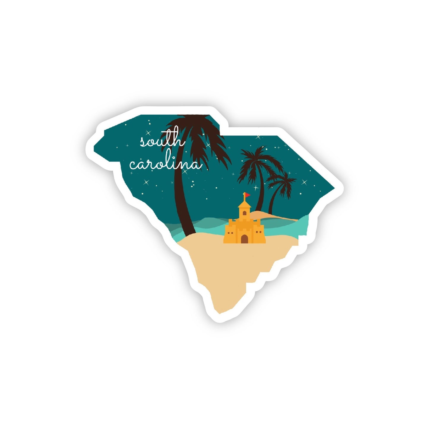 South Carolina State Sticker, 3x3in Vinyl Sticker for your Laptop, Hydroflask, Planner, Water Bottle or Bullet Journal