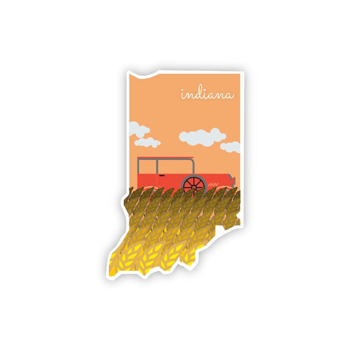 Indiana Sticker, Indiana State 3x3in Sticker, Vinyl Sticker for your Laptop, Water Bottle or Bullet Journal